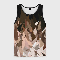 Мужская майка без рукавов Abstract mosaic pattern brown and black