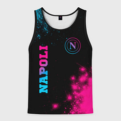 Майка-безрукавка мужская Napoli - neon gradient: надпись, символ, цвет: 3D-черный