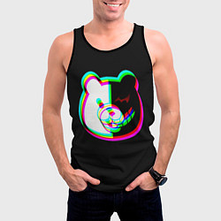 Майка-безрукавка мужская Danganronpa glitch monokuma, цвет: 3D-черный — фото 2