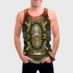 Майка-безрукавка мужская Трехмерный фрактал, цвет: 3D-красный — фото 2