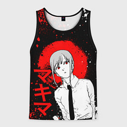 Майка-безрукавка мужская Человек-бензопила - манга - Макима, цвет: 3D-черный