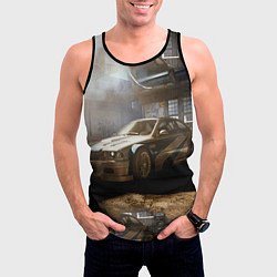 Майка-безрукавка мужская Nfs most wanted bmw, цвет: 3D-черный — фото 2
