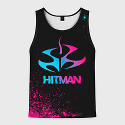 Майка-безрукавка мужская Hitman - neon gradient, цвет: 3D-черный