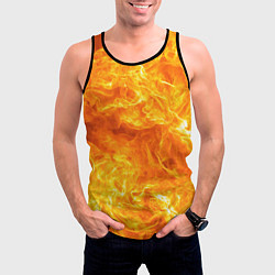Майка-безрукавка мужская Бушующий огонь, цвет: 3D-черный — фото 2