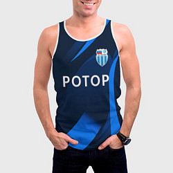 Майка-безрукавка мужская ФК Ротор - Волгоградский клуб - Синяя, цвет: 3D-белый — фото 2
