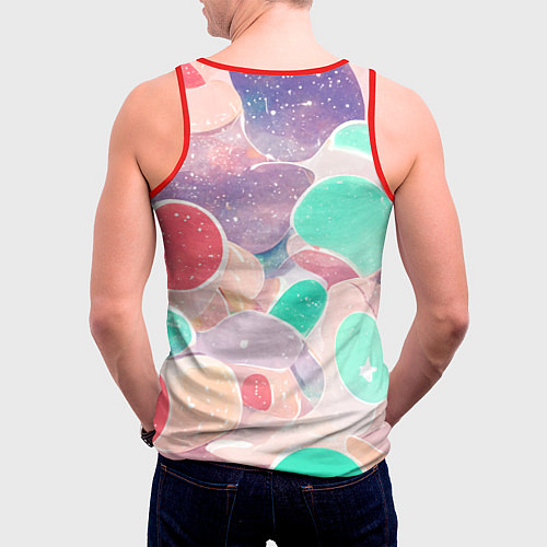 Мужская майка без рукавов Яркие сказочные узоры / 3D-Красный – фото 4