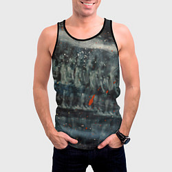 Майка-безрукавка мужская Абстрактные тени и капли красок, цвет: 3D-черный — фото 2