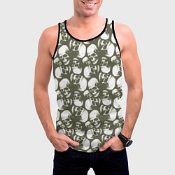 Майка-безрукавка мужская Череп гранж, цвет: 3D-черный — фото 2