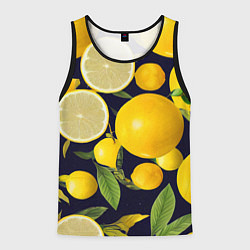 Майка-безрукавка мужская Лимонные дольки, цвет: 3D-черный