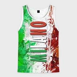 Майка-безрукавка мужская Флаг Италии - кляксы, цвет: 3D-белый