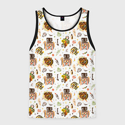 Майка-безрукавка мужская Череп с волосами, цвет: 3D-черный