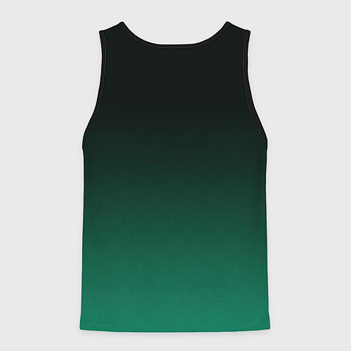 Мужская майка без рукавов Черный и бирюзово - зеленый, текстурированный под / 3D-Черный – фото 2