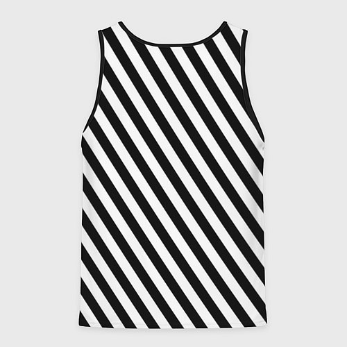 Мужская майка без рукавов Черно-белые полоски / 3D-Черный – фото 2