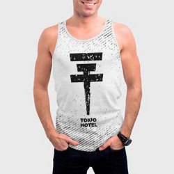 Майка-безрукавка мужская Tokio Hotel с потертостями на светлом фоне, цвет: 3D-белый — фото 2