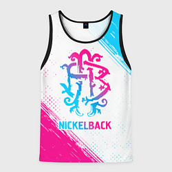 Майка-безрукавка мужская Nickelback neon gradient style, цвет: 3D-черный