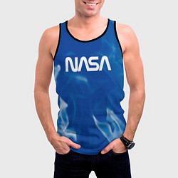 Майка-безрукавка мужская Nasa - пламя, цвет: 3D-черный — фото 2