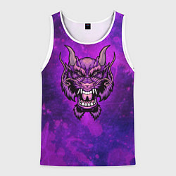 Майка-безрукавка мужская Фиолетовый дракон, цвет: 3D-белый