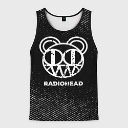 Майка-безрукавка мужская Radiohead с потертостями на темном фоне, цвет: 3D-черный
