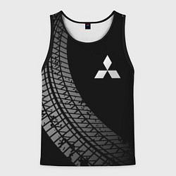 Майка-безрукавка мужская Mitsubishi tire tracks, цвет: 3D-черный