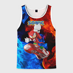 Майка-безрукавка мужская Knuckles Echidna - Sonic - Video game, цвет: 3D-белый
