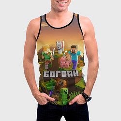 Майка-безрукавка мужская Богдан Minecraft, цвет: 3D-черный — фото 2