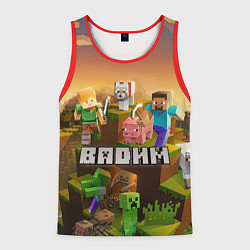 Майка-безрукавка мужская Вадим Minecraft, цвет: 3D-красный