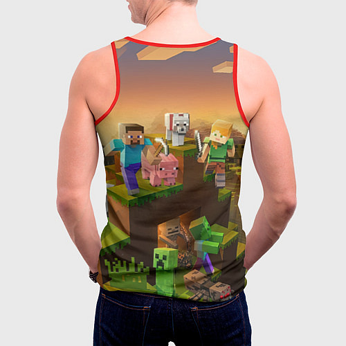 Мужская майка без рукавов Вадим Minecraft / 3D-Красный – фото 4