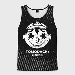 Майка-безрукавка мужская Tomodachi Game с потертостями на темном фоне, цвет: 3D-черный