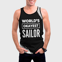 Майка-безрукавка мужская Worlds okayest sailor - dark, цвет: 3D-черный — фото 2