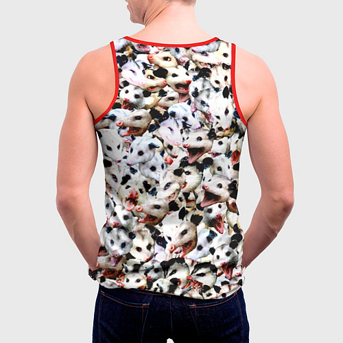 Мужская майка без рукавов Опоссумы / 3D-Красный – фото 4