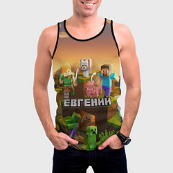Майка-безрукавка мужская Евгений Minecraft, цвет: 3D-черный — фото 2