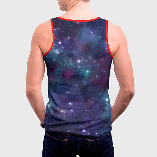 Мужская майка без рукавов Бесконечность звездного неба / 3D-Красный – фото 4