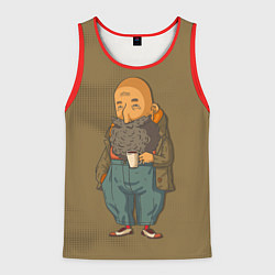 Майка-безрукавка мужская Бородач в красных носках, цвет: 3D-красный