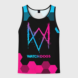 Майка-безрукавка мужская Watch Dogs - neon gradient, цвет: 3D-черный