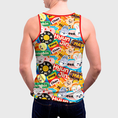 Мужская майка без рукавов Skzoo stickers characters / 3D-Красный – фото 4