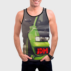 Майка-безрукавка мужская JDM машина зеленая тюнингованная, цвет: 3D-черный — фото 2