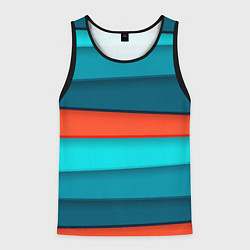 Майка-безрукавка мужская Геометрические непараллельные пластины, цвет: 3D-черный