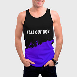 Майка-безрукавка мужская Fall Out Boy purple grunge, цвет: 3D-черный — фото 2