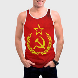 Майка-безрукавка мужская СССР - старый флаг, цвет: 3D-белый — фото 2