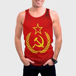 Майка-безрукавка мужская СССР - старый флаг, цвет: 3D-красный — фото 2