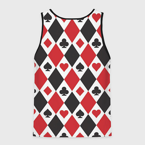 Мужская майка без рукавов Фон из карточных мастей / 3D-Черный – фото 2