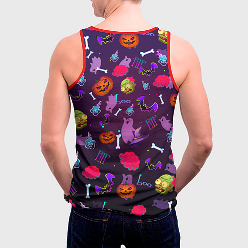 Мужская майка без рукавов Это Хэллоуин / 3D-Красный – фото 4