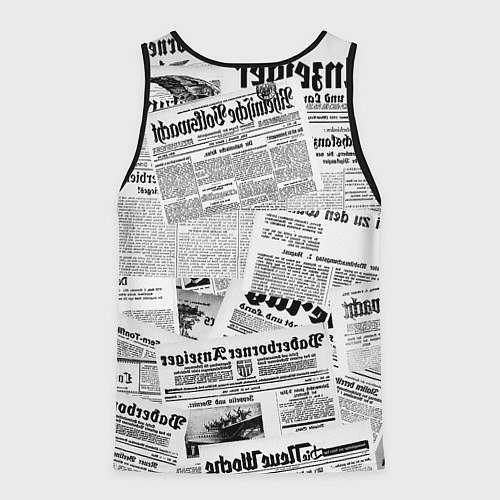 Мужская майка без рукавов Газетный коллаж / 3D-Черный – фото 2