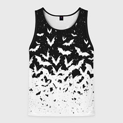 Мужская майка без рукавов Black and white bat pattern