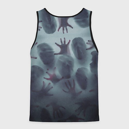 Мужская майка без рукавов Scary faces trying to get out / 3D-Черный – фото 2