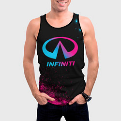 Майка-безрукавка мужская Infiniti - neon gradient, цвет: 3D-черный — фото 2