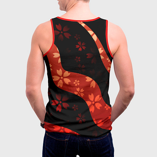 Мужская майка без рукавов Аса Митака и Демон войны - Человек бензопила / 3D-Красный – фото 4