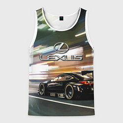 Майка-безрукавка мужская Lexus - скорость режим, цвет: 3D-белый