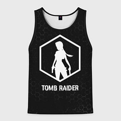 Майка-безрукавка мужская Tomb Raider glitch на темном фоне, цвет: 3D-черный