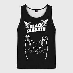 Майка-безрукавка мужская Black Sabbath рок кот, цвет: 3D-черный
